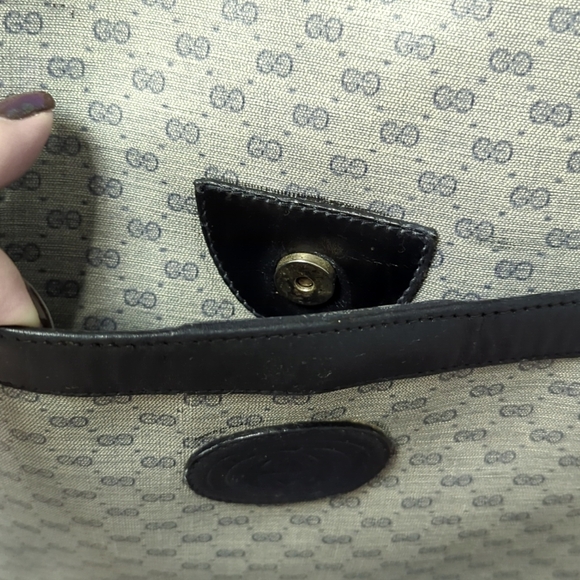 💚 Gucci Vintage GG Mini Monogram Canvas Large Tote Shoulder Bag VTG - Picture 12 of 16